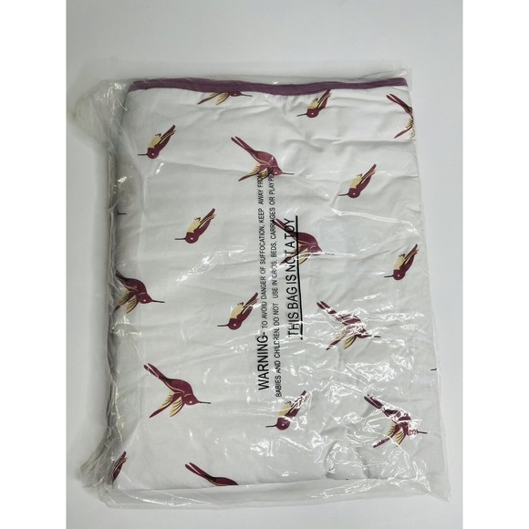 Kyte Baby Blanket Baby Sized Bamboo Retired Print Hummingbird Mulberry NWT New - Picture 2 of 2